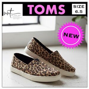 TOMS Leopard Print Alpargata Slip-On Sneakers Size 6.5 NEW